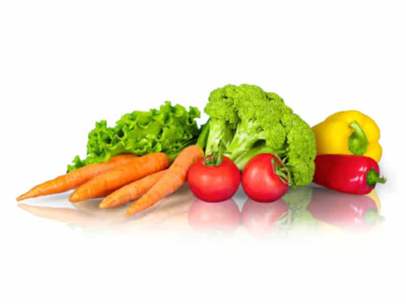 Healthy vegies - carrots, lettuce, tomotoes, broccoli, capsicums