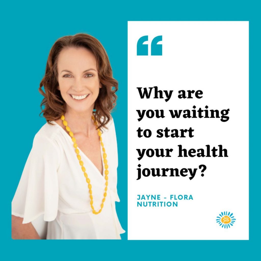 Jayne Mossop Nutritionist and Metabolic Balance® Coach asking, Whay are you waiting to start your health journey?